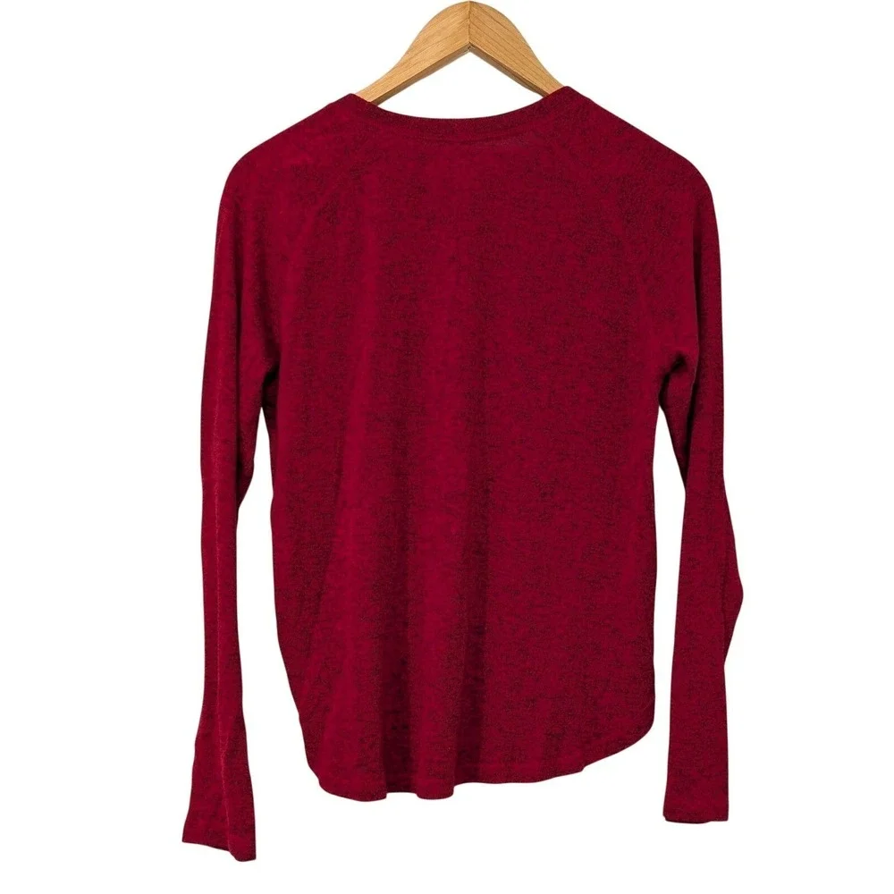Abercrombie Kids Long Sleeve Red Heathered Crew‎ Neck T Shirt Size 15/16